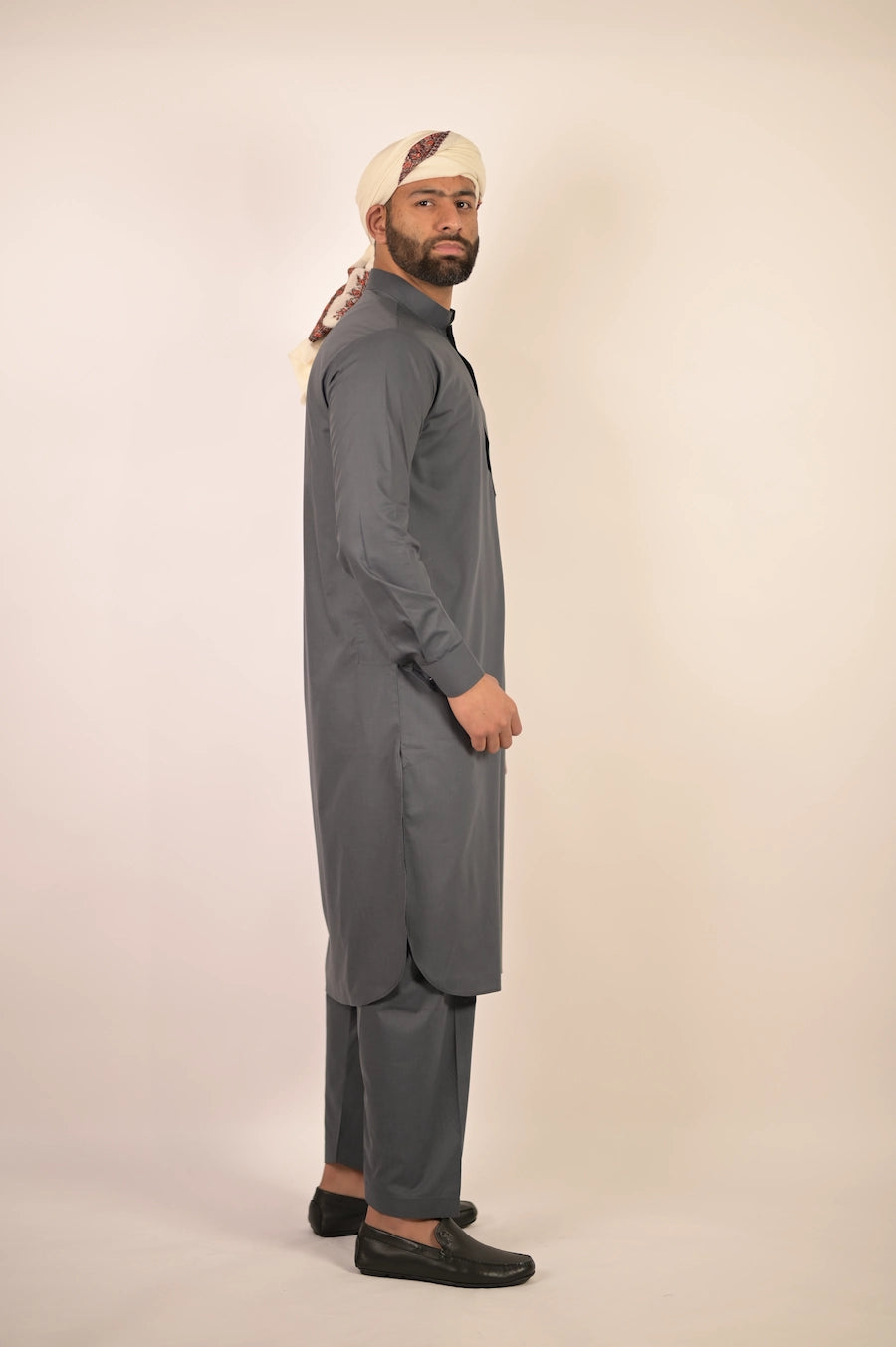 grey color summer kurta pajama for men 