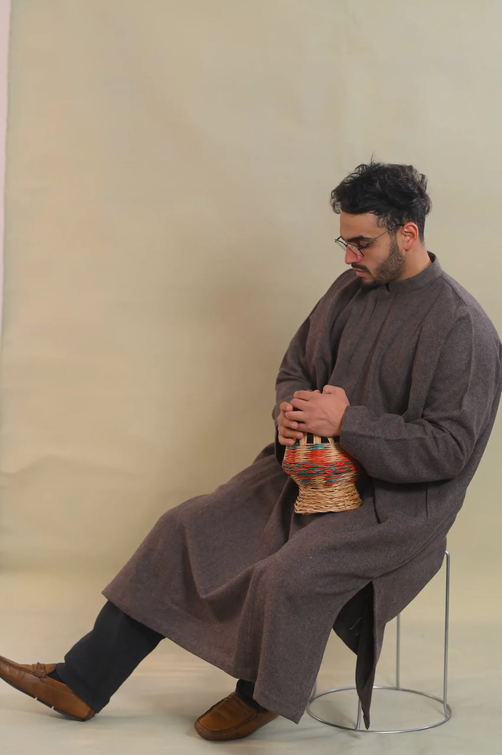 baraqah grey color men winter pheran 