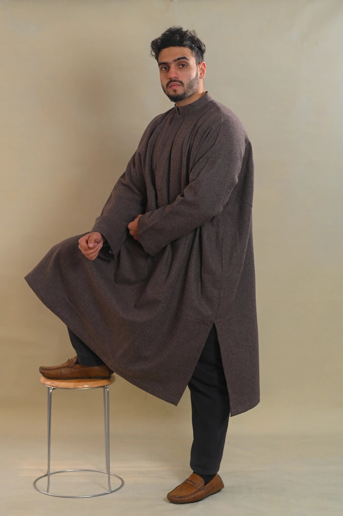 baraqah grey color men winter pheran 