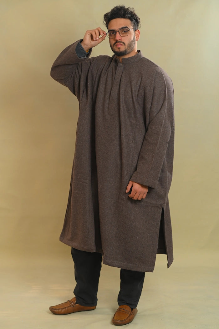 baraqah grey color men winter pheran 