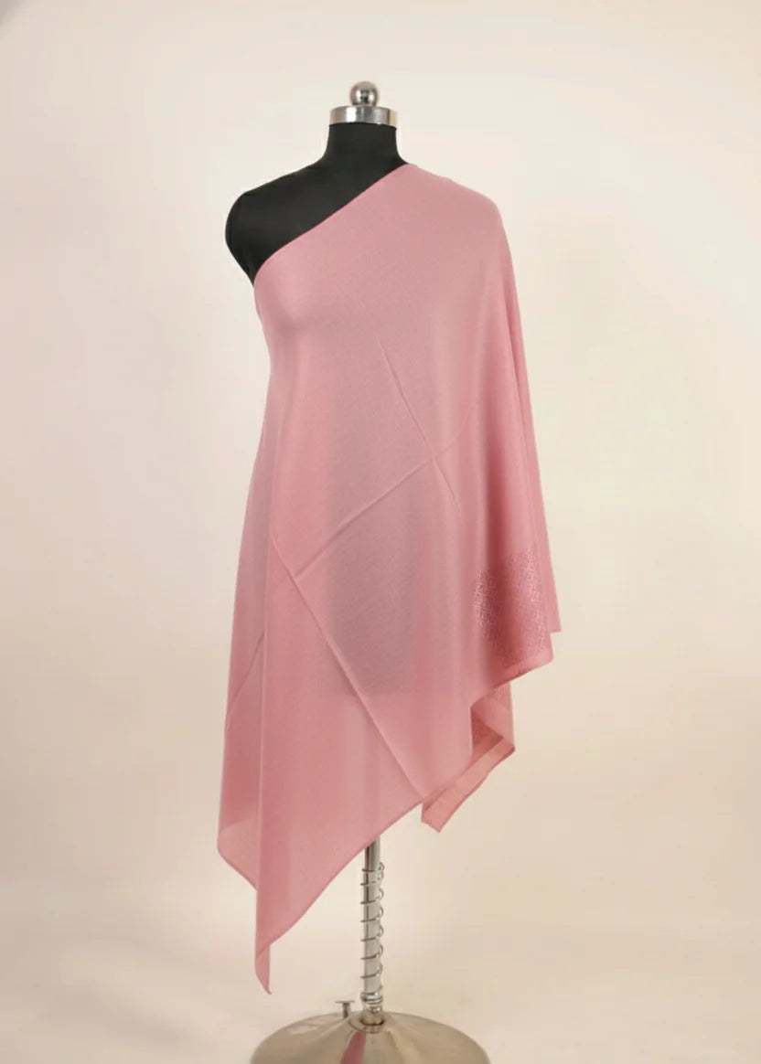 light carmine pink color pashmina female stole 