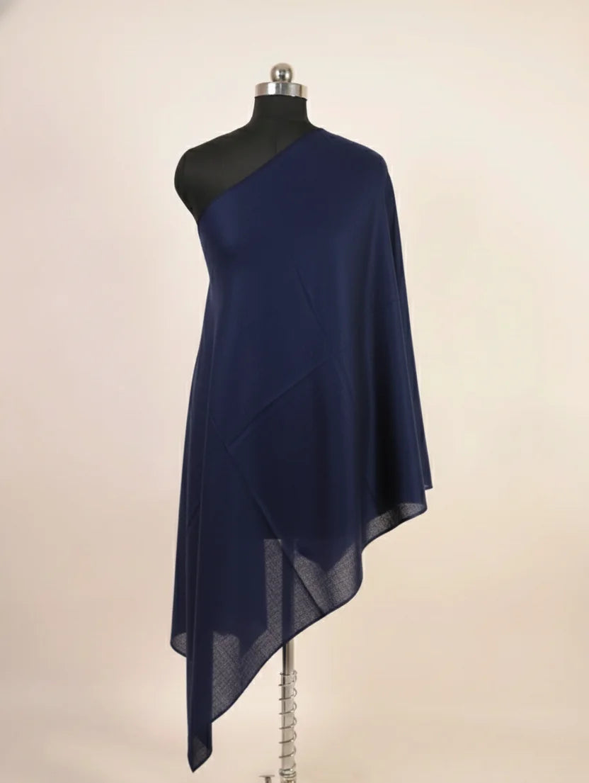 deep blue color pure pashmina female stole 