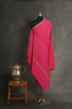 baraqah pure handmade dark pink  cashmere shawl for women 