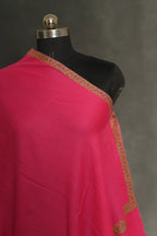 baraqah pure handmade dark pink  cashmere shawl for women 