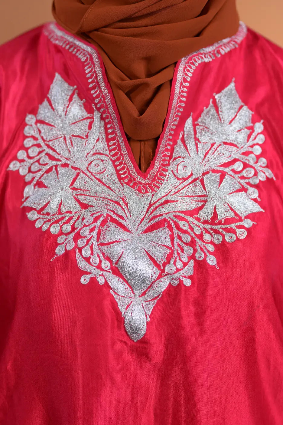 Pink Kashmiri Pheran For Females