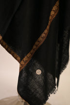 baraqah pure handmade black cashmere shawl for women 