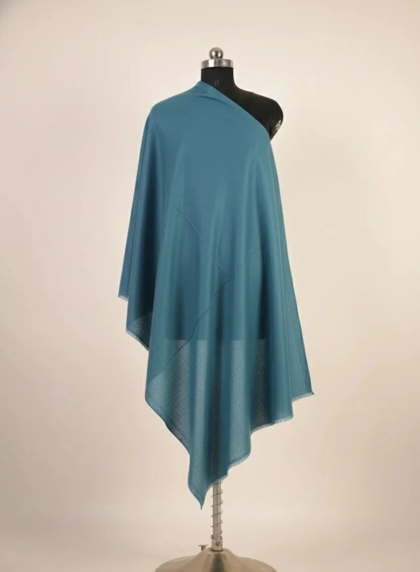 baraqah sea blue color pure pashmina shawl for women 