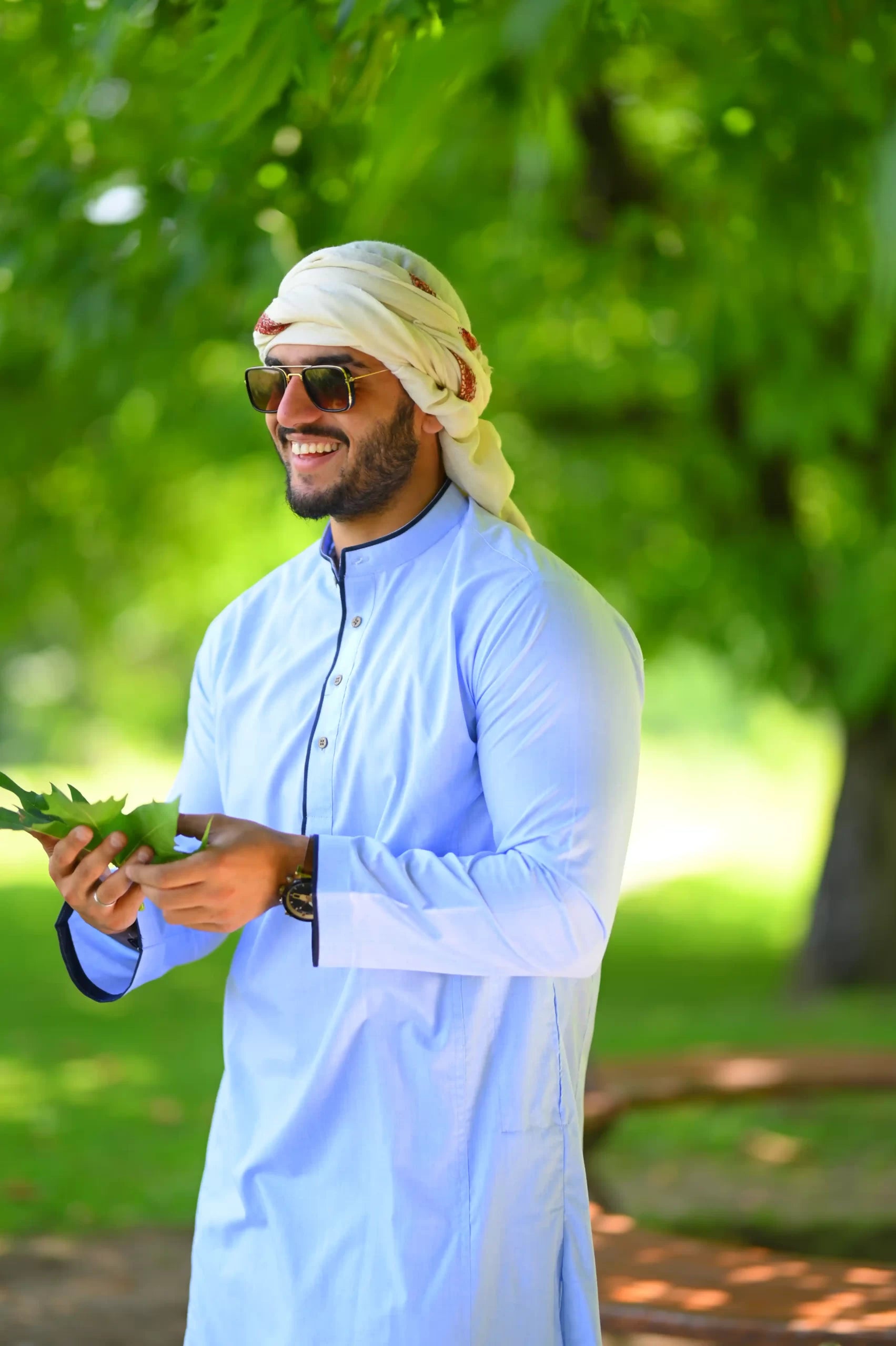 baraqah men light blue summer kurta pajama 