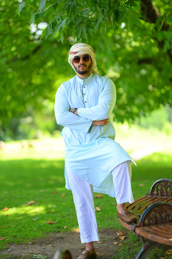 baraqah men white color summer kurta pajama 