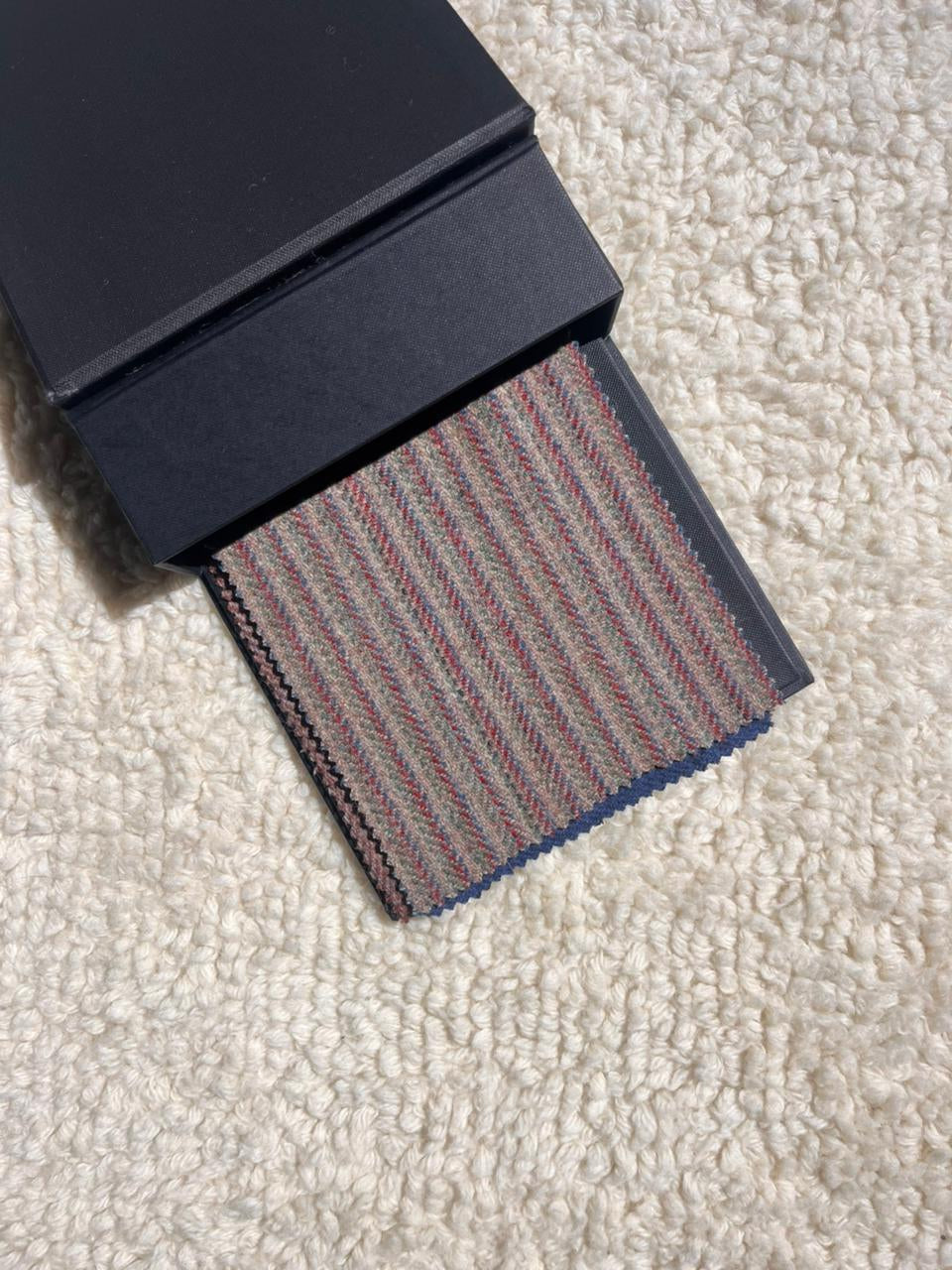 Warm Beige with Brown Pinstripes Handmade Tweed
