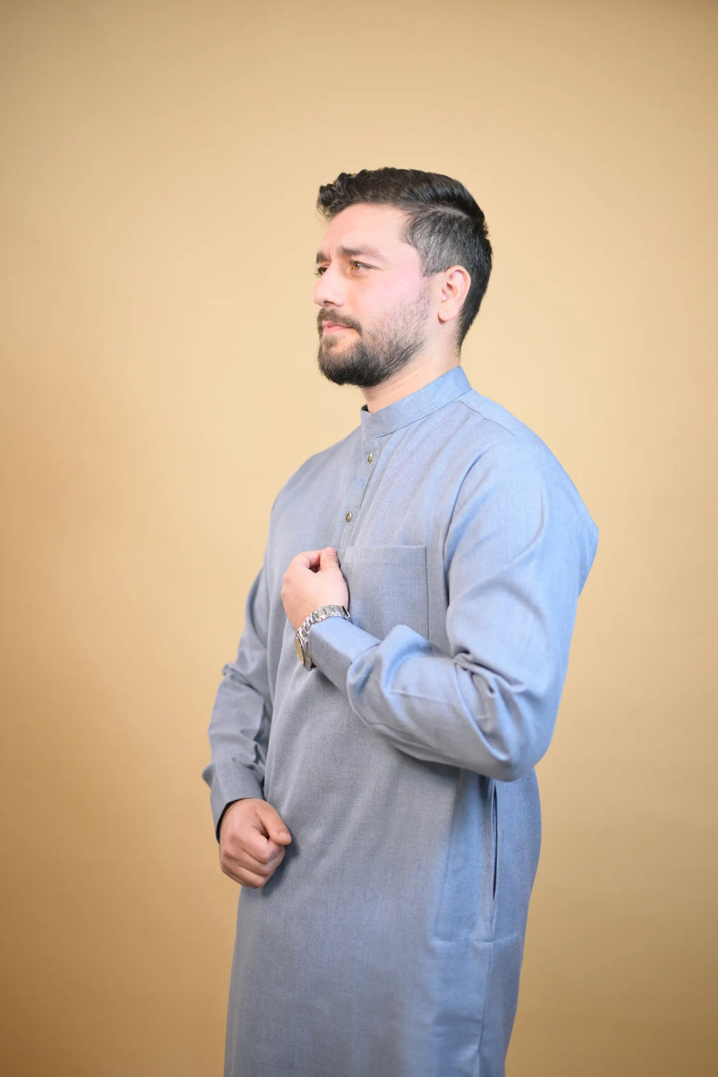 Space Grey Winter Kurta Pajama