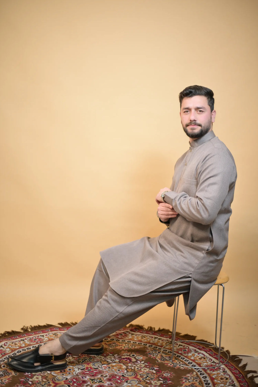 Light Brown Winter Kurta Pajama