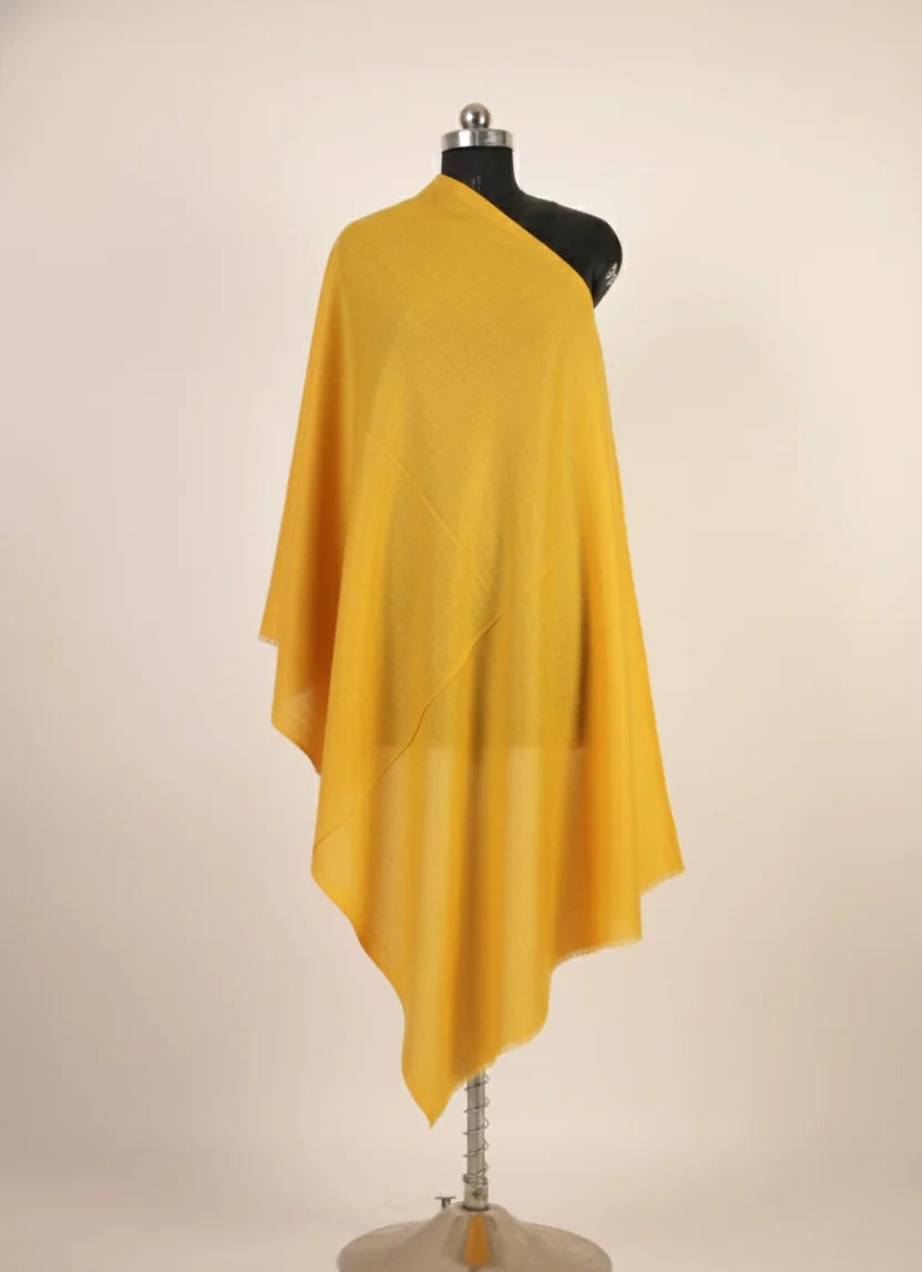 yellow color pure handmade pashmina shawl for female