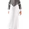 modest elegant white and grey thobe for kids and boys by baraqah