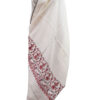 white color woolen stole with red embroidery for ladies