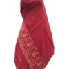 red color elegant woolen stole with embroidery for winter