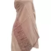 cream color woolen stole with embroidery by barakah