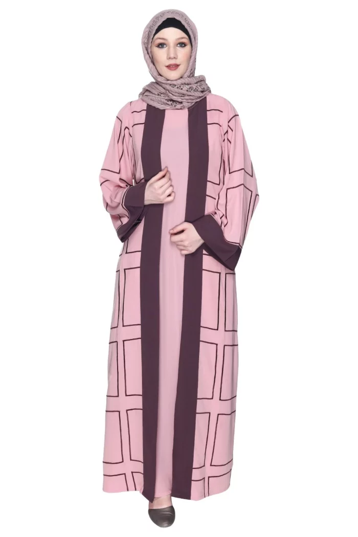 pink modest fashion abaya