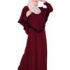 red crepe abaya