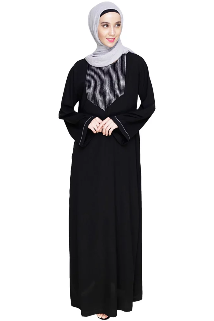 black metalic abaya