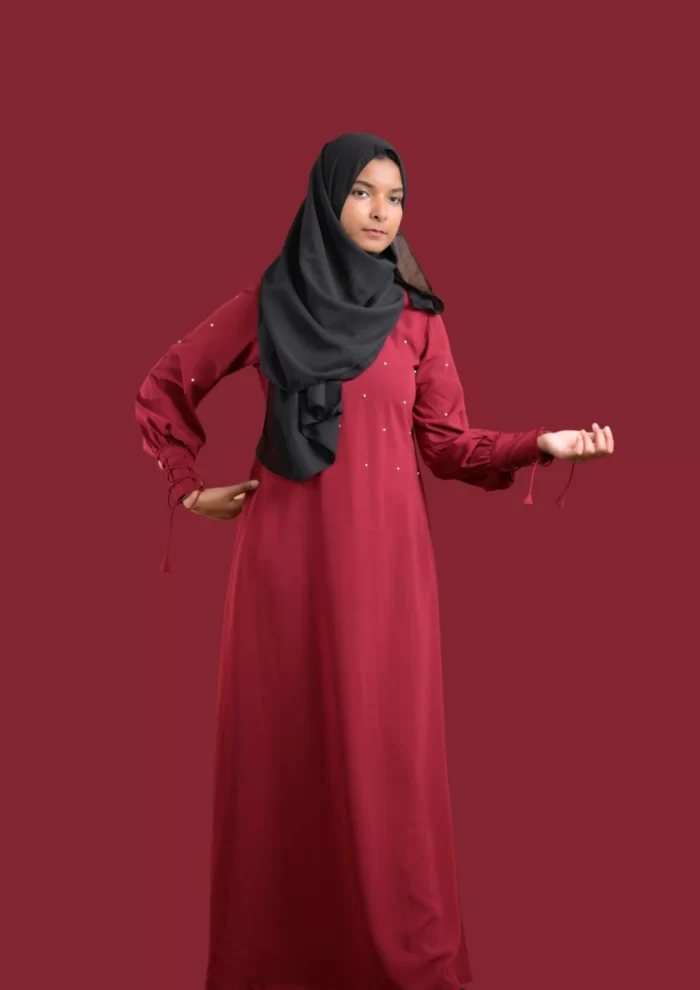 maroon casual abaya