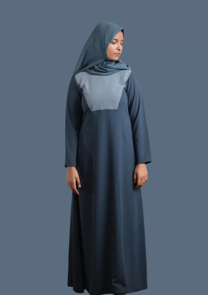 blue casual abaya