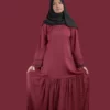 maroon abaya with embriodery