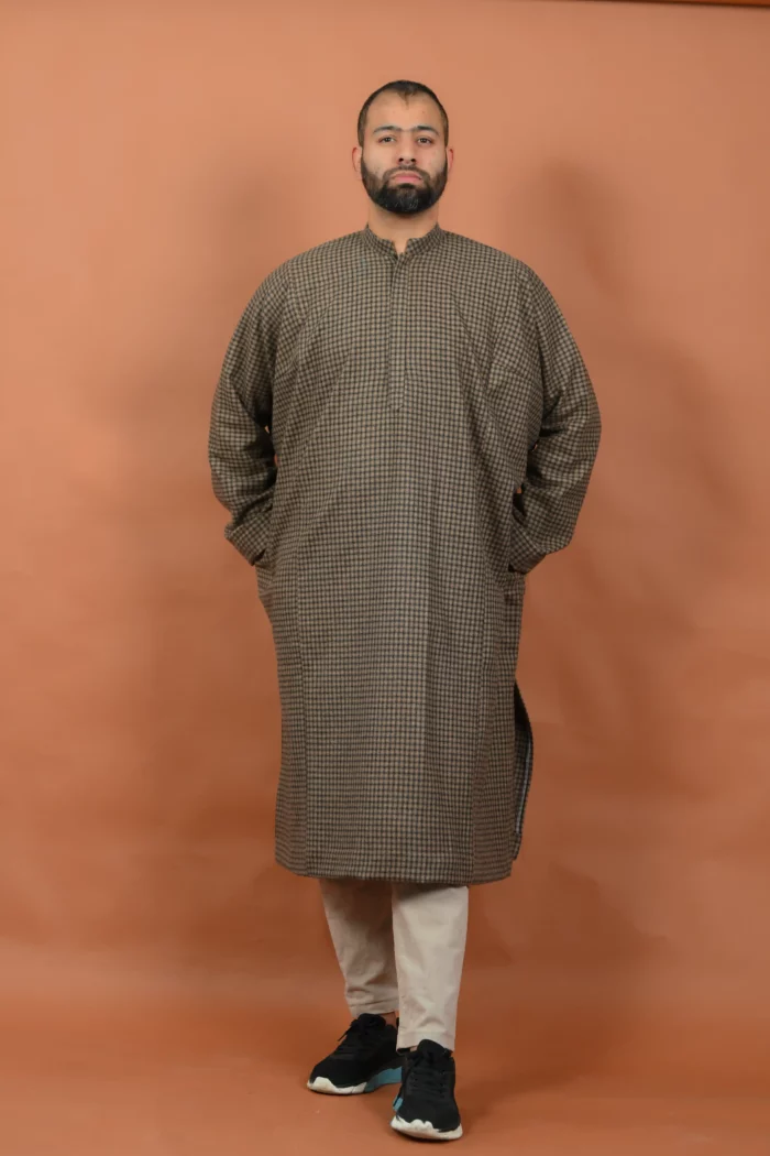 Elegant Men's Pheran in Kashmiri woolen tweed fabric