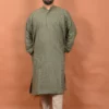 Detailed craftsmanship in Kashmiri woolen tweed pheran