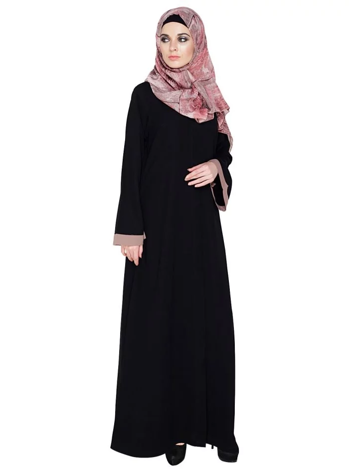 black modest wear dress