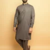 grey kameez shalwar by baraqah fashion for gents