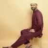 maroon kameez shalwar by baraqah fashion for males