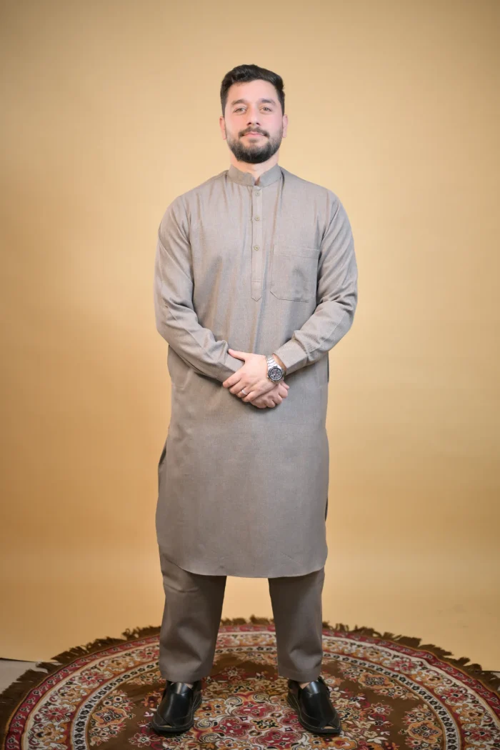 brown kurta pajama for cold season